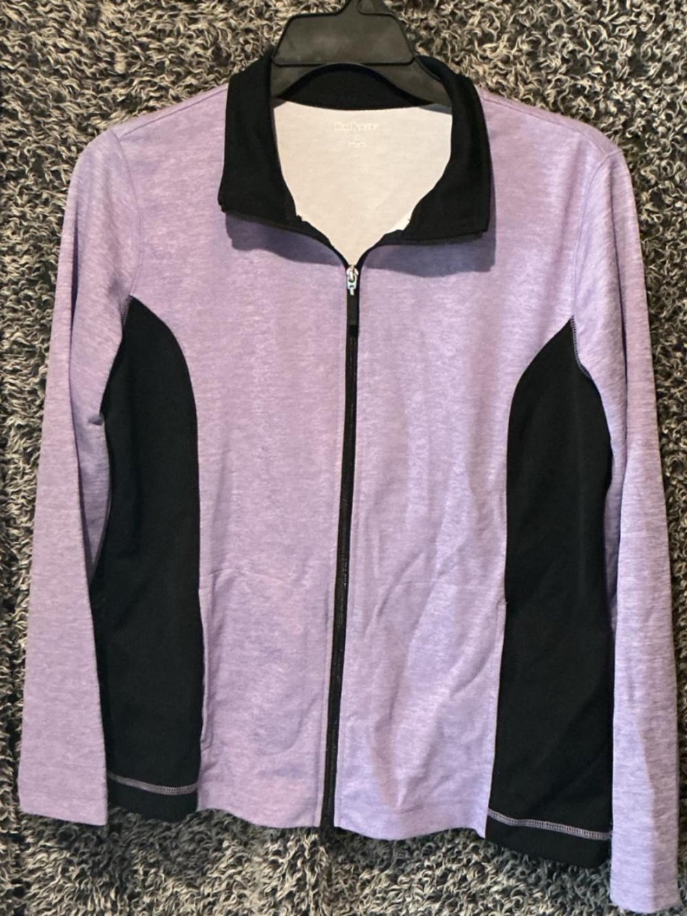 Kim Rogers Women's Full Zip Athletic Jacket Lavender Black Size Large